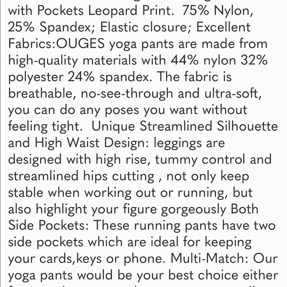 HP🐆♥️SEXY OUGES LEOPARD PRINT HIGH WAIST 7/8 ACTIVEWEAR YOGA LEGGINGS w/POCKETS - Picture 9 of 16